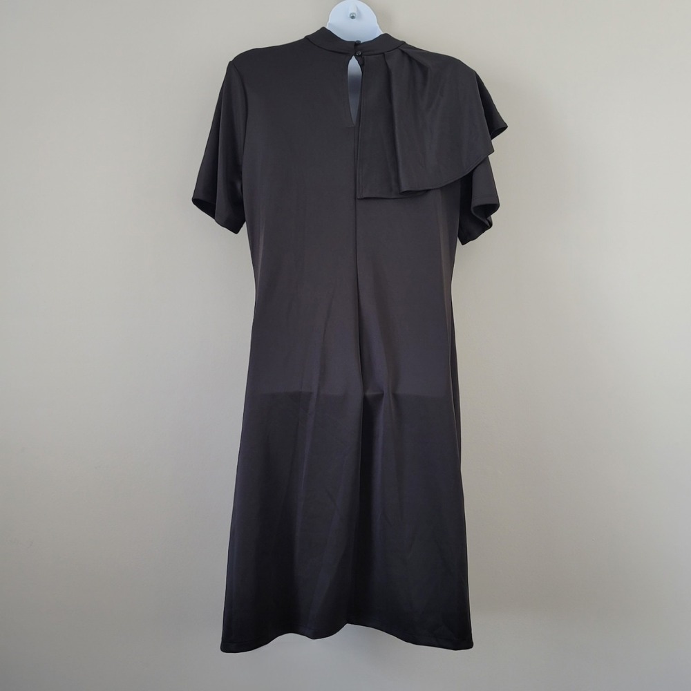 ASHLEY STEWART Size 22/24 Short Sleeve Keyhole Neck Black Sheath Dress NWT - Picture 7 of 9